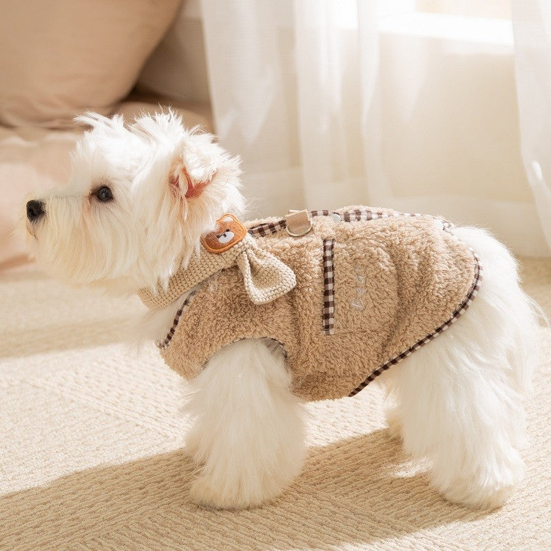 Roupas de cachorro filhote outono inverno urso fofo pato lã casaco de cachorro fantasia para animais de estimação roupas de gato chihuahua buldogue francês colete jaqueta para cachorro