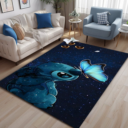 MINISO Disney Cartoon S-titch Angel Area Rug Vibrant Pink Soft Polyester Mat for Bedroom ?? Living Room or Home Office Decor