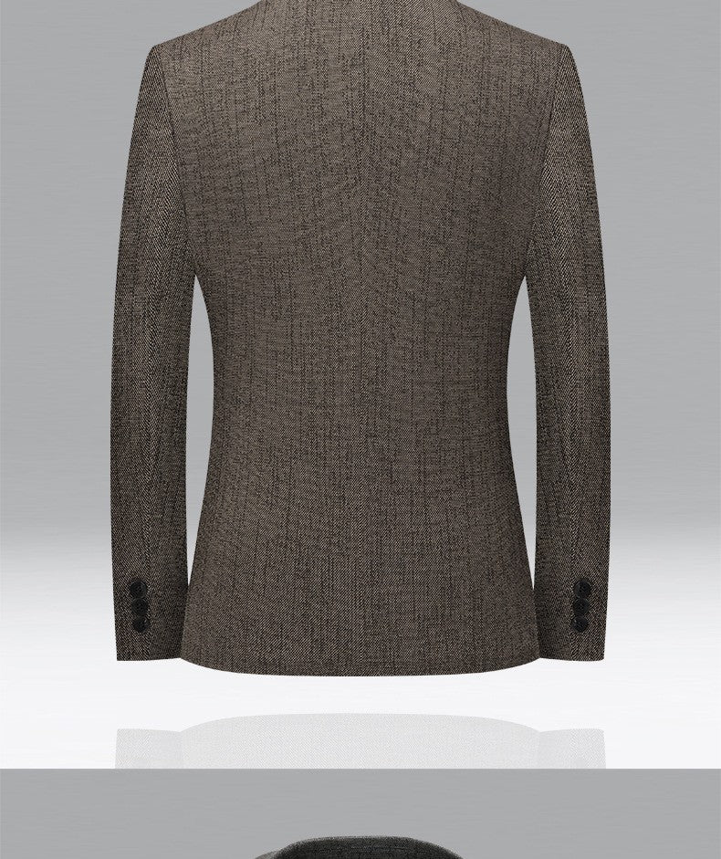 New autumn men business casual suits for middle-aged professionals Slim-fit single suit for men Father's style jacket and shirt