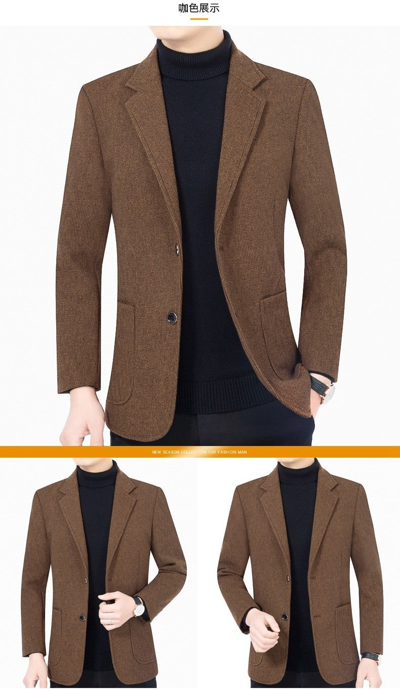 2025 Spring/ Autumn New Men's Blazer - Business Casual Single Suit Jacket for Middle-Aged Gentlemen