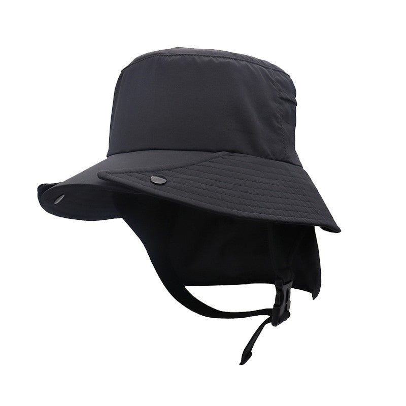 UPF50+ Men Surfing Hat Wide-brimmed Surf Cap Men Hat Breathable Brim Sunshade Quick-drying Beach Cool Cap Windproof Bucket Hat