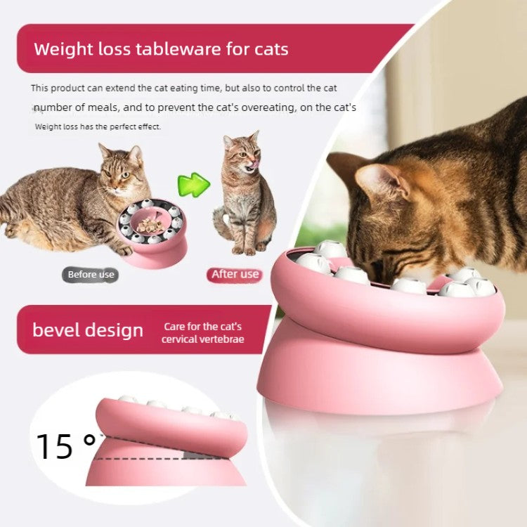 Brinquedo Interativo Multifuncional para Gatos, Quebra-cabeça Popular, Tigela de Comida Lenta com Vazamento, Brinquedos Interativos para Gatos de Estimação