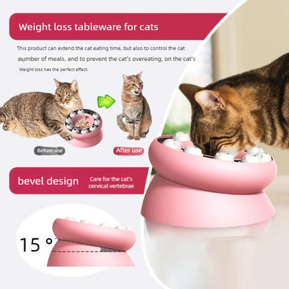 Brinquedo Interativo Multifuncional para Gatos, Quebra-cabeça Popular, Tigela de Comida Lenta com Vazamento, Brinquedos Interativos para Gatos de Estimação