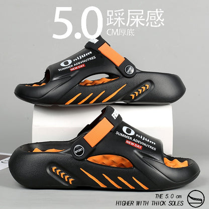 Comwarm New Men Massage Slippers Slides Indoor Outdoor Sandals Beach Casual Shoes Comfortable Sole Men's Slippers Big Size 38-47