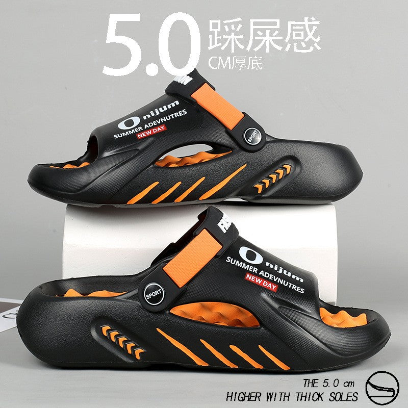 Comwarm New Men Massage Slippers Slides Indoor Outdoor Sandals Beach Casual Shoes Comfortable Sole Men's Slippers Big Size 38-47