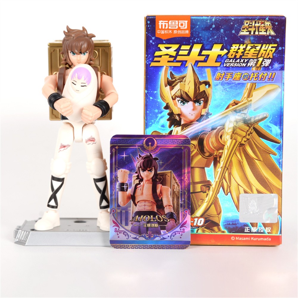 Blokees Gold Saint Boneco de Ação DIY Brinquedos de Montar Seiya Shiryu Hyoga Dohko Camus Shina Coleção de Blocos de Montar