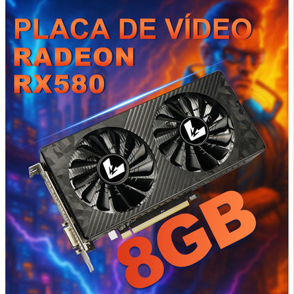 Placa de vídeo Soyo AMD Radeon RX580 8G GDDR5 256bit para jogos, componentes de computador desktop pcie3.0x16