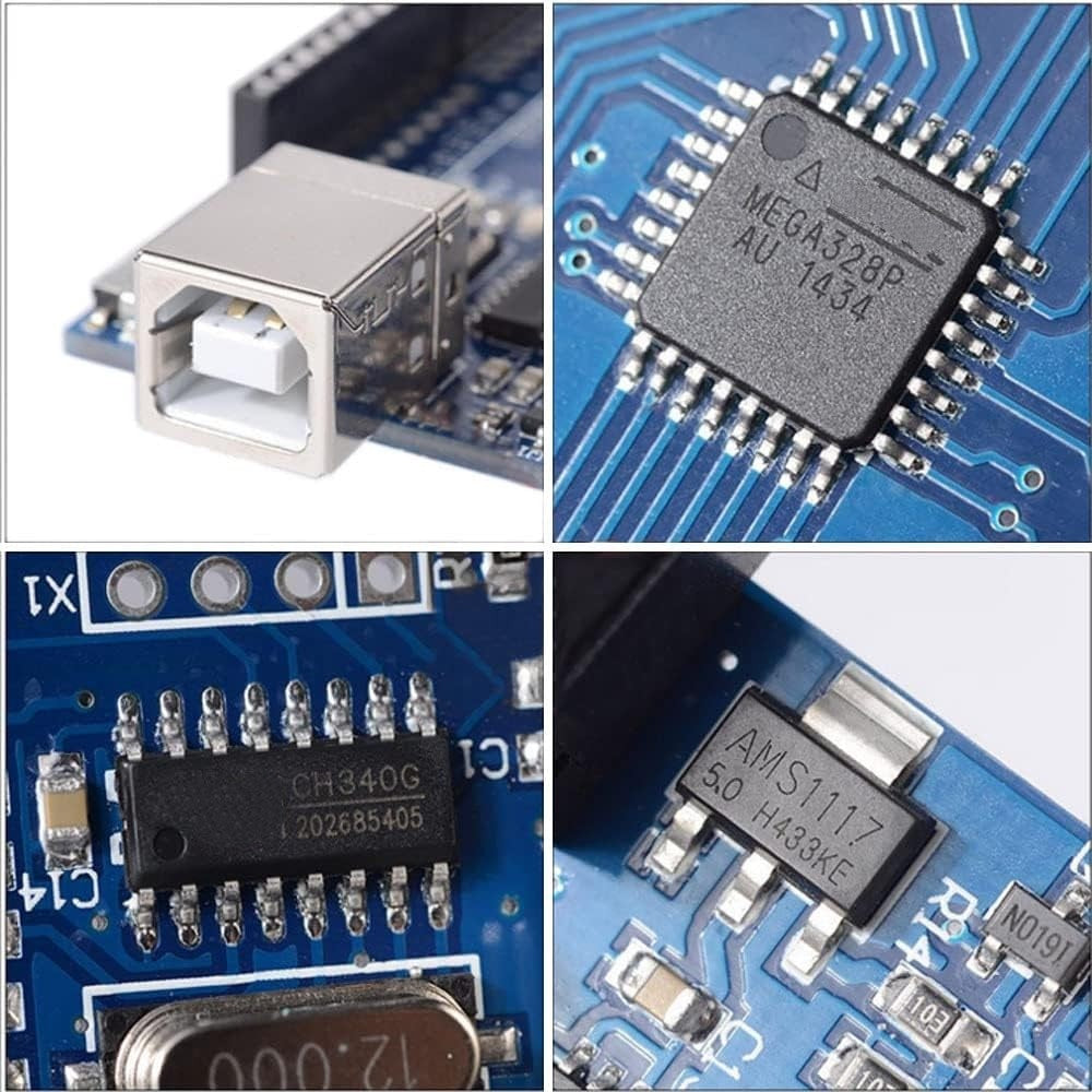 1-10PCS UNO R3 CH340G MEGA328P Chip para Arduino UNO R3 + CABO USB/TIPO-C Placa de Desenvolvimento ATMEGA328P-AU 16Mhz