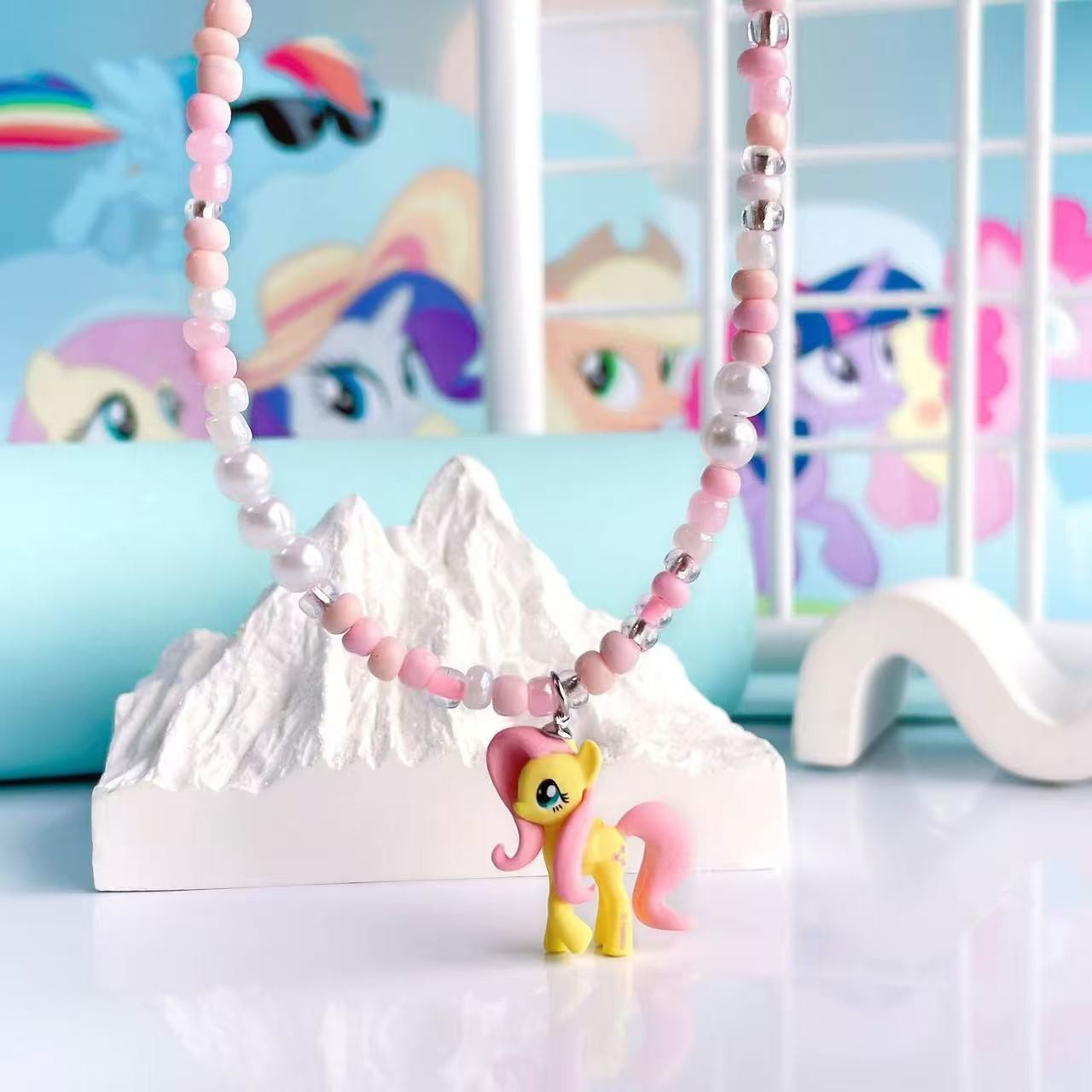 1 pc Cute Cartoon Colorful Bead Necklace - Character Pendant, Creative Gift for Thanksgiving, Christmas, Birthday, Halloween