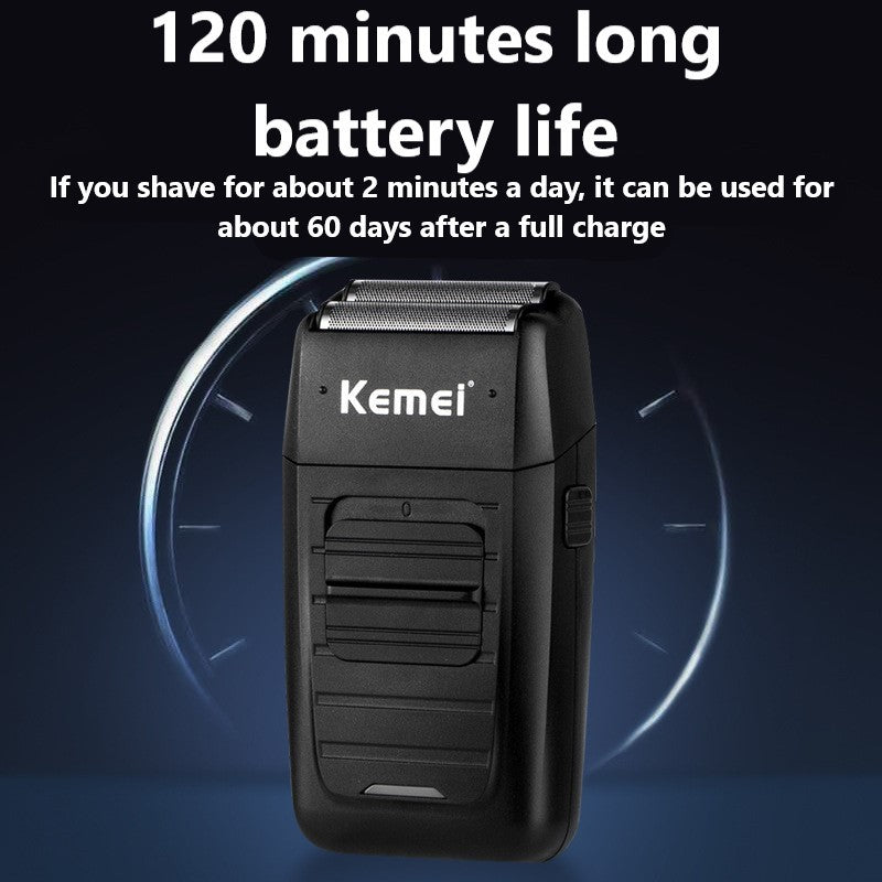 Kemei KM-1102 Rechargeable Cordless Shaver for Men Twin Blade Reciprocating Beard Razor Face Care Multifunction Strong Trimmer