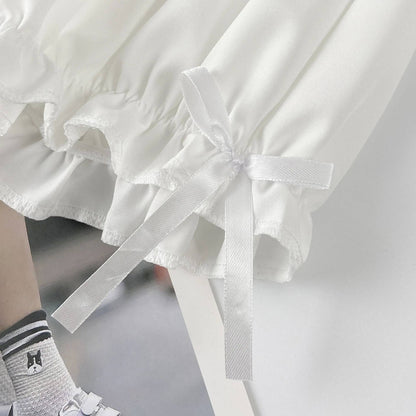 Summer Women's Shorts Bow Lace Thin Anti-exposure JK Lolita Pumpkin Leggings Outerwear Loose Bloomer Shorts Safety Pants