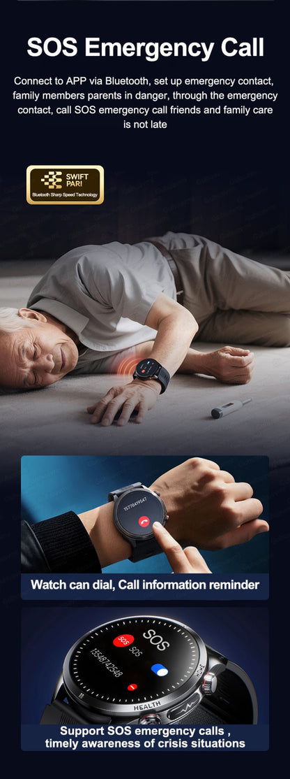 2026 New Health track NFC Air Pump+Air Bag Smartwatch Men Accurate Blood Pressure watches Uric Acid ECG Call Smart Bracelet lady
