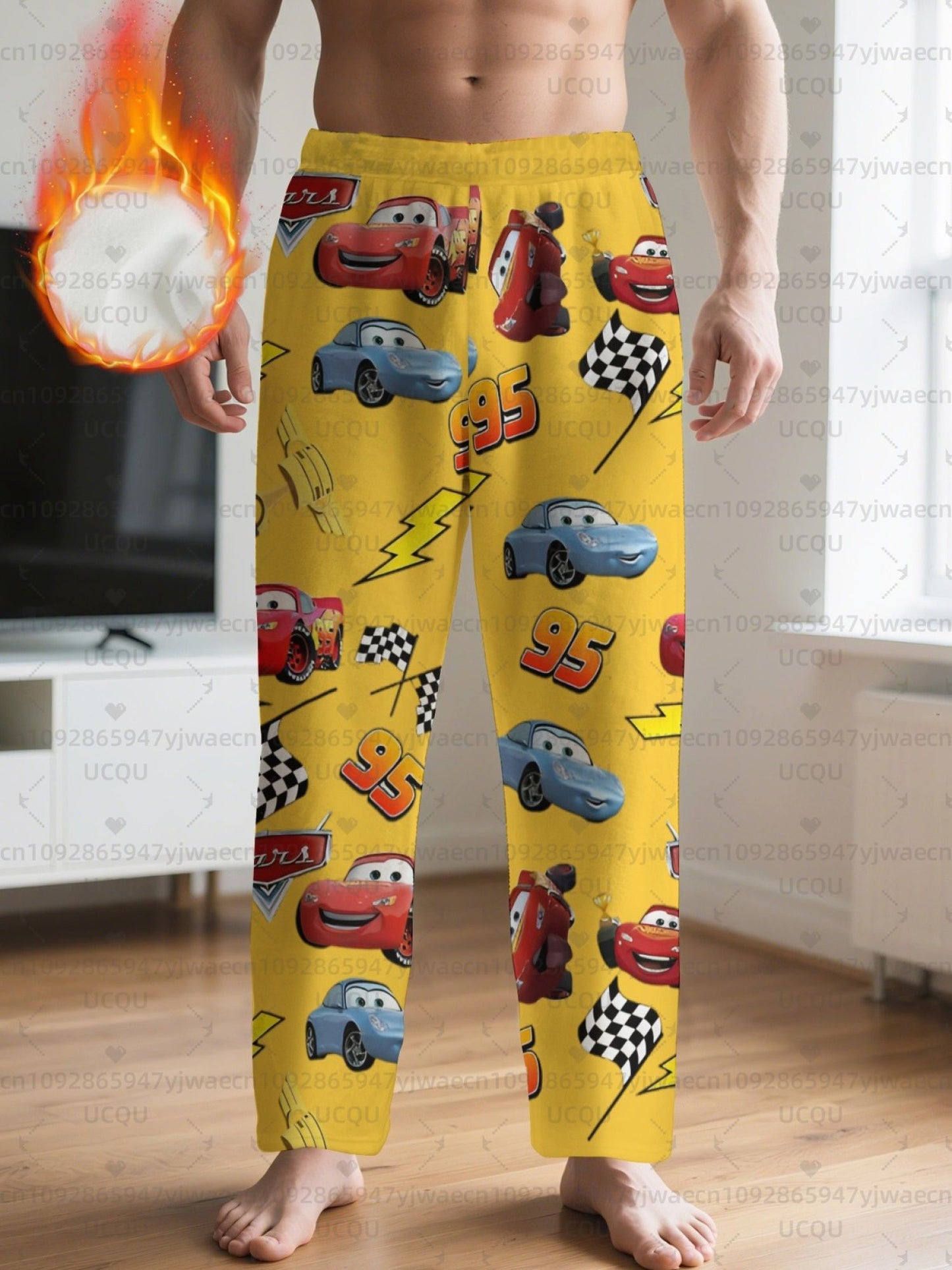 Men's Lightning McQueen Sally Flannel Pajama Pants Christmas Pajama Pants Winter Pajamas Fleece Pajama Women Sleep Pants