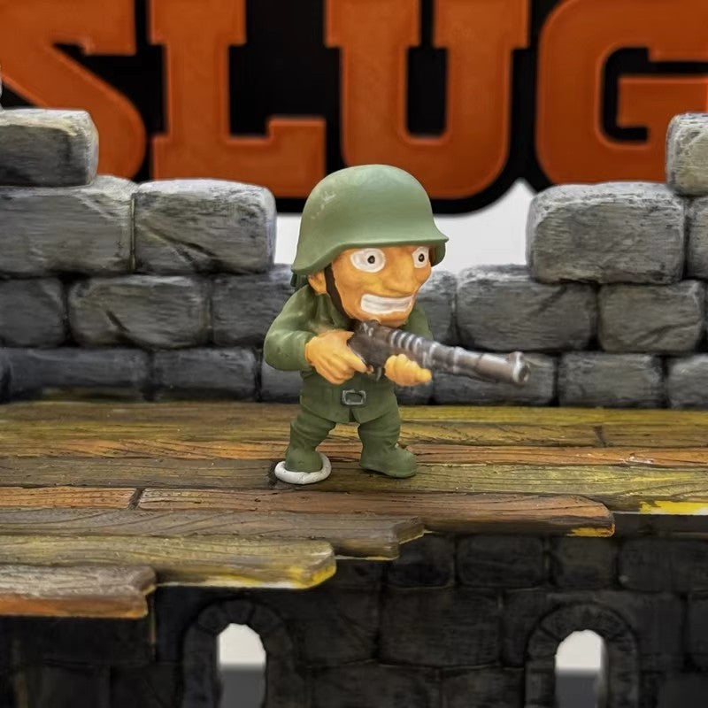 Novo 1/35 Jogo de Computador Metal Slug Tanque Batalha Cena Heróis Inimigo Cativo Mini Pintado Bonito Coleção Montar Brinquedos de Modelo