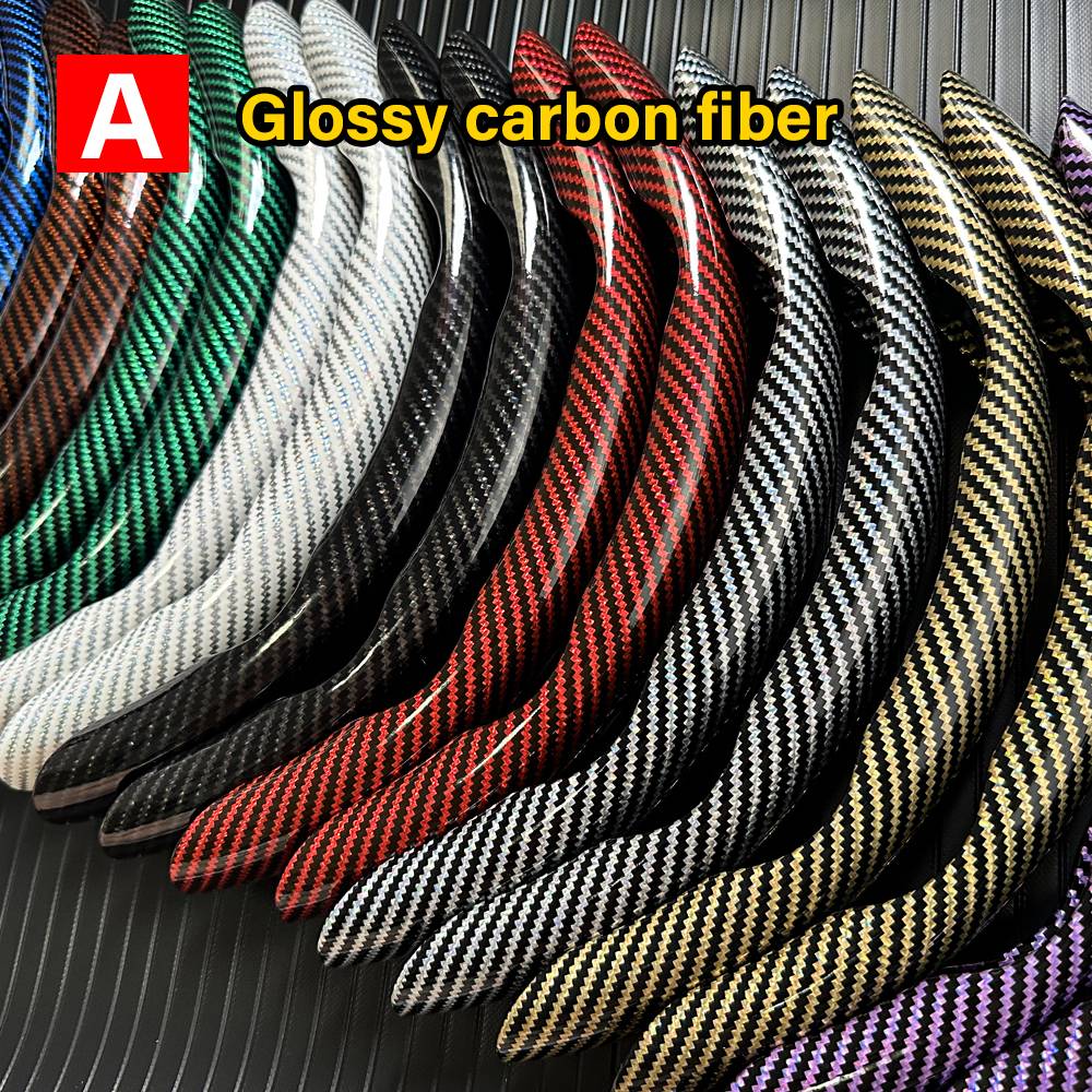 1 par de capas para volante de carro, impulsionador de microfibra, acessórios decorativos internos automotivos, fibra de carbono universal