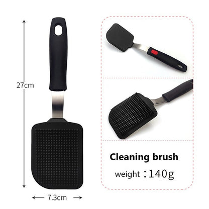 Espátula de Silicone para Panelas Antiaderentes Resistente a Altas Temperaturas, Espátula de Aço Inoxidável de Alta Qualidade para Fritar e Mexer, Utensílios de Cozinha