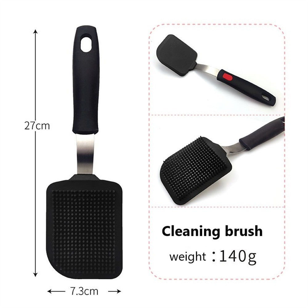 Espátula de Silicone para Panelas Antiaderentes Resistente a Altas Temperaturas, Espátula de Aço Inoxidável de Alta Qualidade para Fritar e Mexer, Utensílios de Cozinha