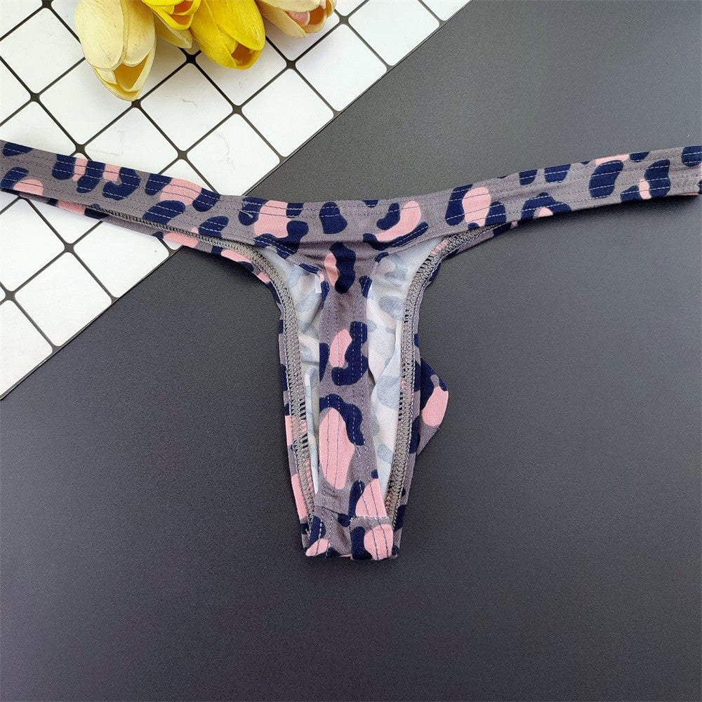 Sexy Leopard/Snake Printed Big U Convex Thong Men's Bugle Pouch Underwear Male Plus Size G Strings Tanga Hombre