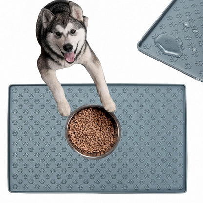 Tapete de alimentação de silicone para animais de estimação 60*40cm, tapete de comida para gatos e cães com proteção contra derramamento, tapete de refeição para gatos e cães com tigela de água,