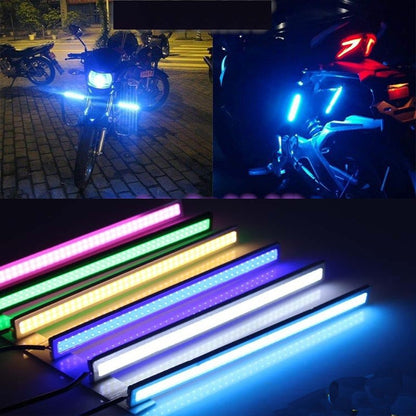 Duas luzes decorativas diurnas LED COB de motocicleta ultrafinas e ultrabrilhantes, luzes diurnas automáticas de baixa potência