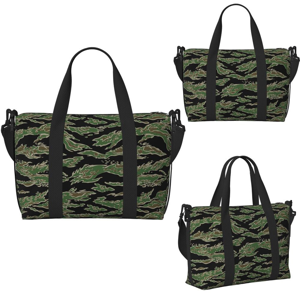 Tiger Stripe Camouflage Military Camo Beach Travel Bag Large Capacity Tote Bags for Gym Yoga Women Shopping Duffle Shoulder Bag