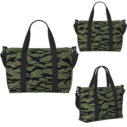 Tiger Stripe Camouflage Military Camo Beach Travel Bag Large Capacity Tote Bags for Gym Yoga Women Shopping Duffle Shoulder Bag