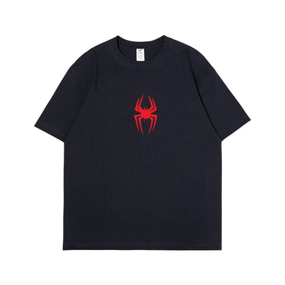 Summer New Spider Man Crossover Universe T-shirt for Men's and Women's Anime Graphic Short Sleeve Loose Cotton Tops Clothing