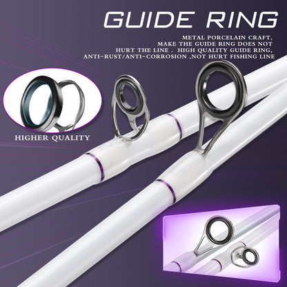 Vara de Pesca Sougayilang Casting/Spinning 2 Seções 1.8m Ultralight Carbono Cabo EVA para Várias Águas