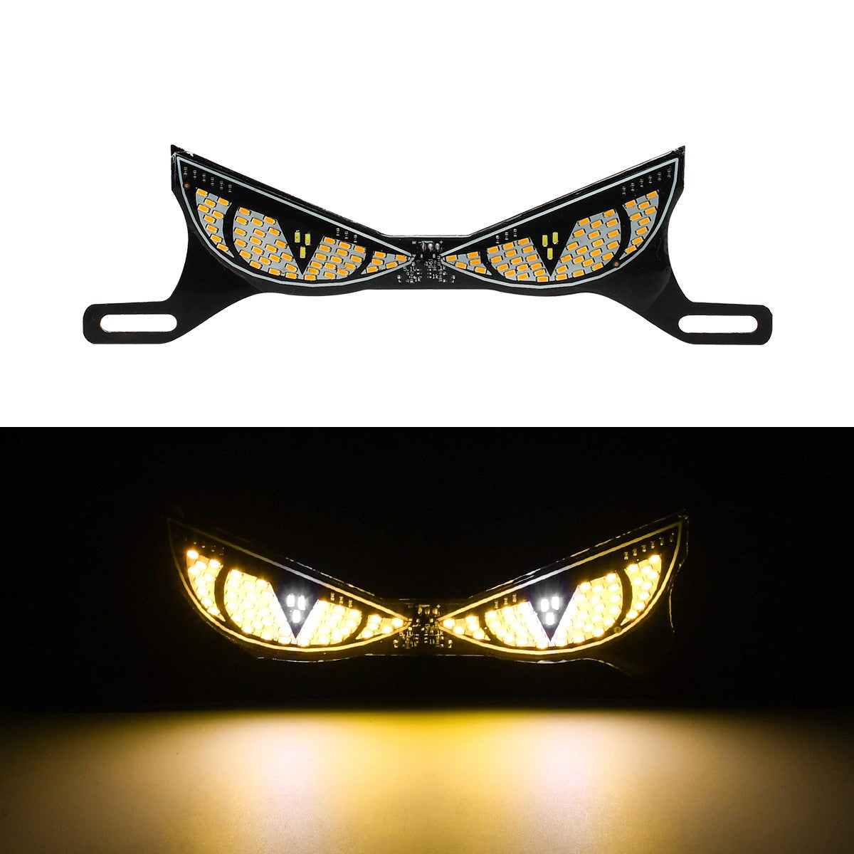 1 Par Luz de Placa de Moto Lanterna Traseira Modificada Lâmpada de Atmosfera Decorativa LED Olho de Diabo Strobo Luzes Únicas 12V Universal