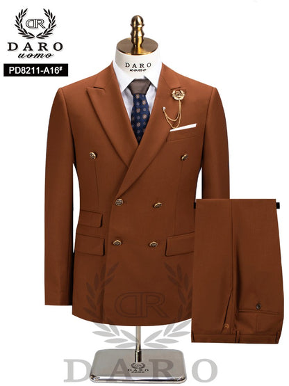 DAROuomo 2025  Men Suit Slim Fit Formal Business Work Wear Suits 2Pcs Set (Jacket+Pants)DR8211