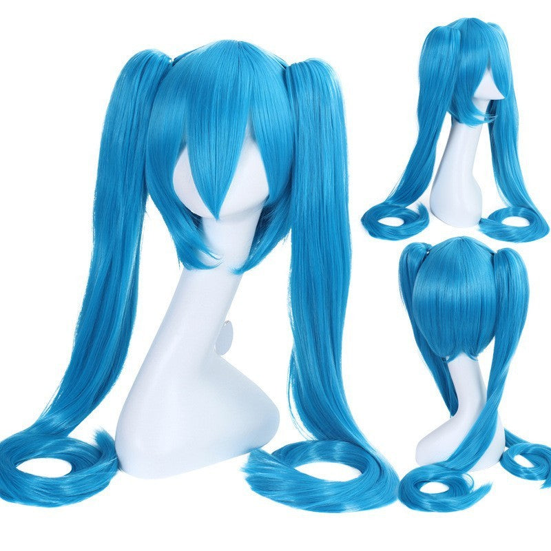 Peruca Cosplay Mi Ku de 28 Cores Longa Resistente ao Calor Cabelo Sintético com Rabos de Cavalo com Clipes Perucas para Festa de Halloween + Touca de Peruca Snow Mi Ku