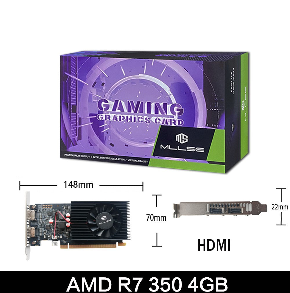 Placa de Vídeo MLLSE AMD R7 350 4GB GDDR3 128Bit PCI-E 3.0 Geforce GPU r7 350 para Jogos