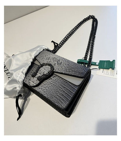 Crocodile Pattern Underarm Bag Dionysus Handbag Texture Niche Chain Slung Shoulder Bag Explosions Fashion Trend Small Square Bag