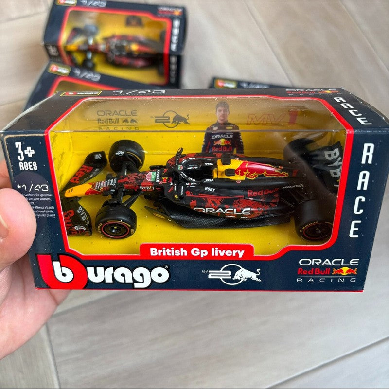 New In Stock Bburago 1:43 Red Bull Rb20 British Gp F1 Alloy Miniature Diecast Model Blood Red Bull Car Model Toys Kids Gift