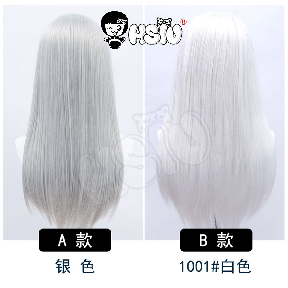 ?HSIU Brand?26 Colors 60cm Long Straight Hair Pink Gray  White purple Black pink Fiber synthetic wig + Free brand wig net