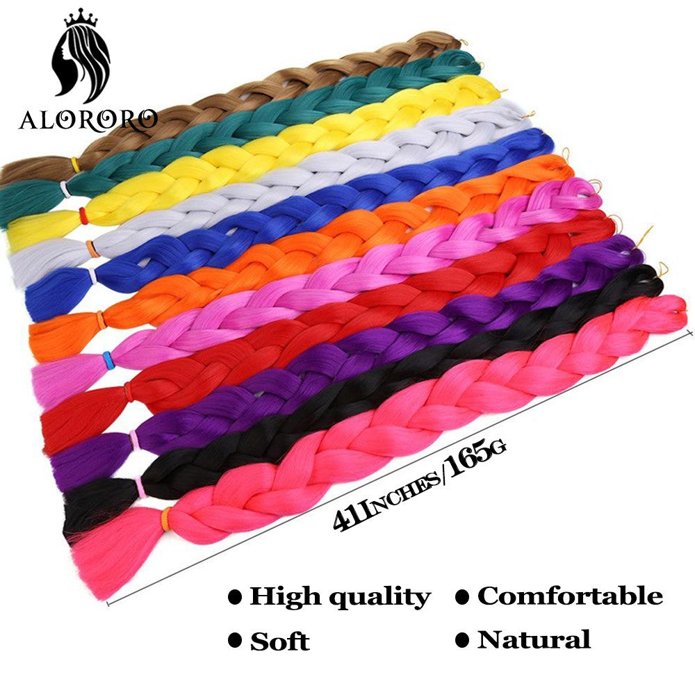 Cabelo Trançado Sintético Jumbo Alororo 82 polegadas Cabelo Falso Africano Fibra de Alta Temperatura Roxo Vermelho Extensões de Cabelo para Mulheres