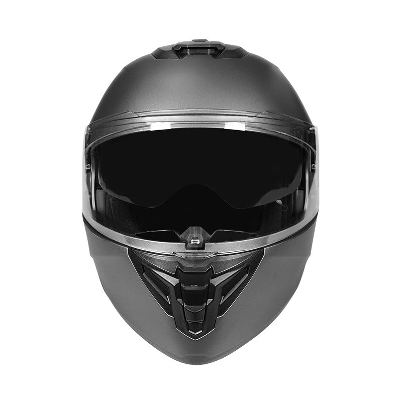 Capacete de motocicleta quente e elegante de inverno com rosto completo e capacete completo e inversão de lente dupla
