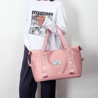 Extendable Women's Large Capacity Storage Luggage Handbag Leisure Travel Duffle Bag Waterproof Nylon Sports and Fitness Handbag