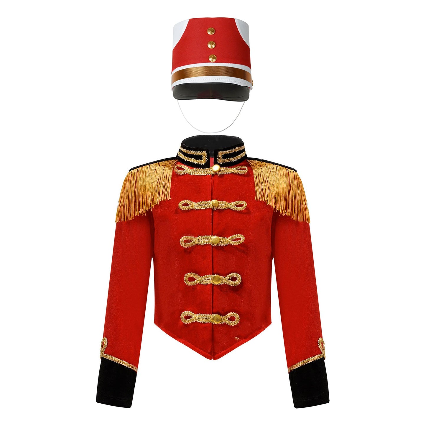 Girls Boys Marching Band Costume Outfits Circus Ringmaster Jacket Coat Team Performance Drummer Drum Major Uniform with Hat Sets