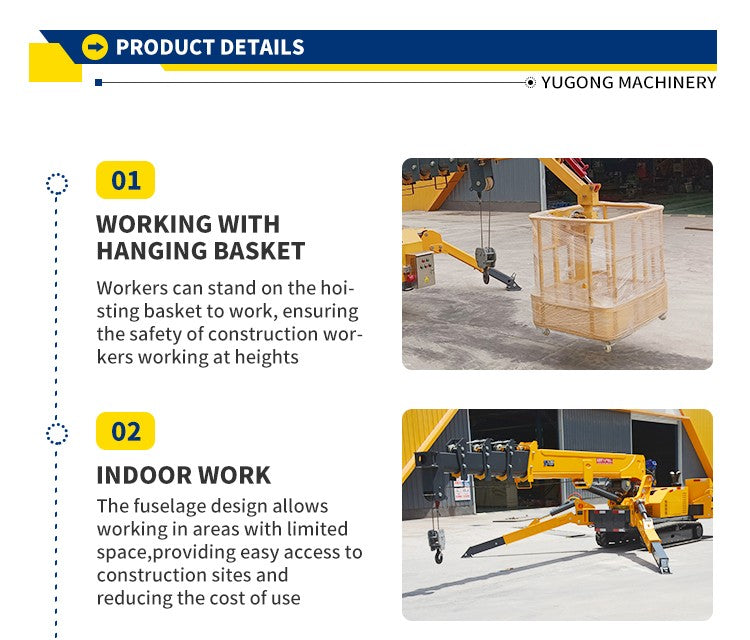 Spider Crane Factory Prices Full Automatic 5 Section Boom Type 5 Ton New Product 2020 Provided Engine Crane 3 Ton 6500