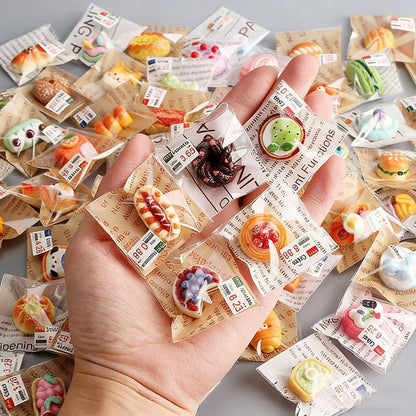 10/20/30/50pcs DIY Food Toy Cake Dessert Bread Mini Simulation Children's Play Toy Anti Stress Squeeze Fidget Slider PartyFavors