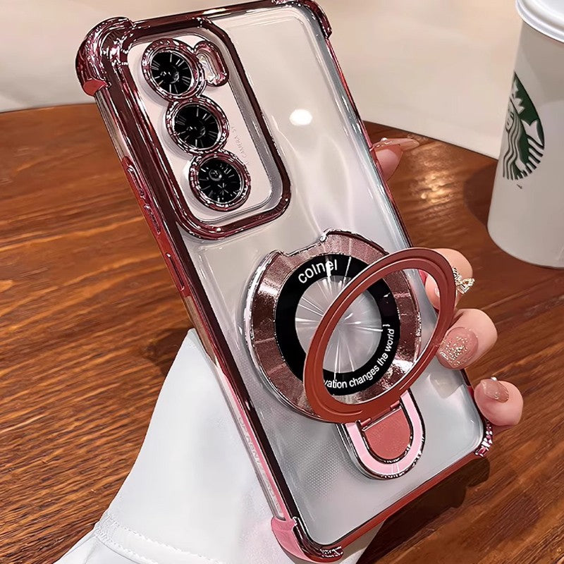 Shockproof Magnetic Magsafe Bracket Phone Case For Motorola Moto Edge 60 50 Fusion Pro Neo G84 G54 G34 G24 G14 G04 Stand Cover