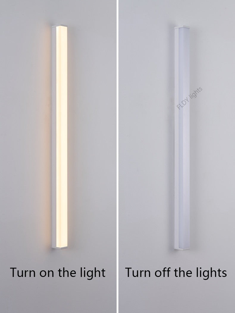 Modern Waterproof Outdoor Long Strip LED Wall Light IP65 Wrought Iron Wall Light Garden Porch Wall Light 110V 220V Lighting