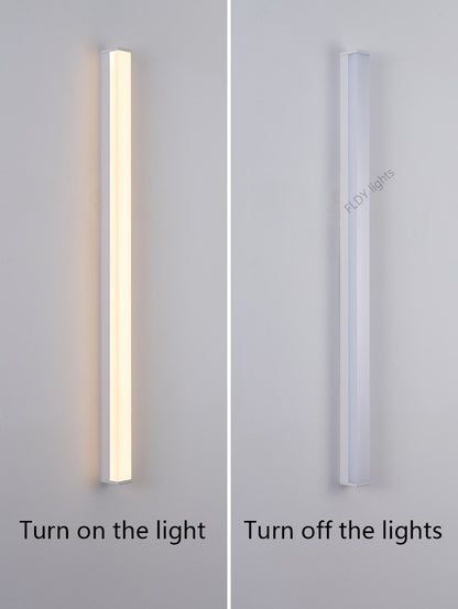 Modern Waterproof Outdoor Long Strip LED Wall Light IP65 Wrought Iron Wall Light Garden Porch Wall Light 110V 220V Lighting