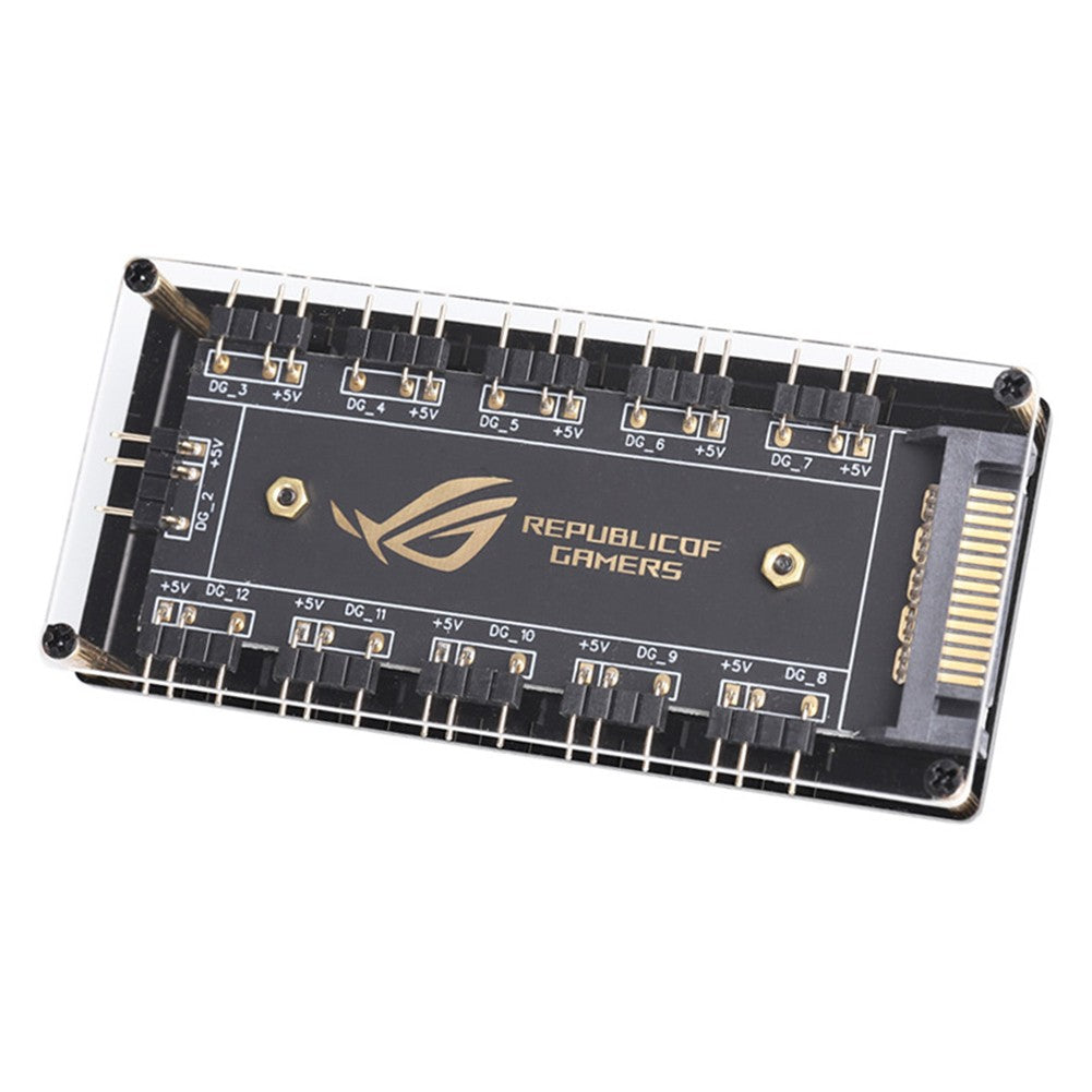 5V/3PIN ARGB Cable Splitter Hub ASUS AURA SYNC RGB Fan Hub Adapter SATA Power Extension Cable Adapter for Computer PC Cooler