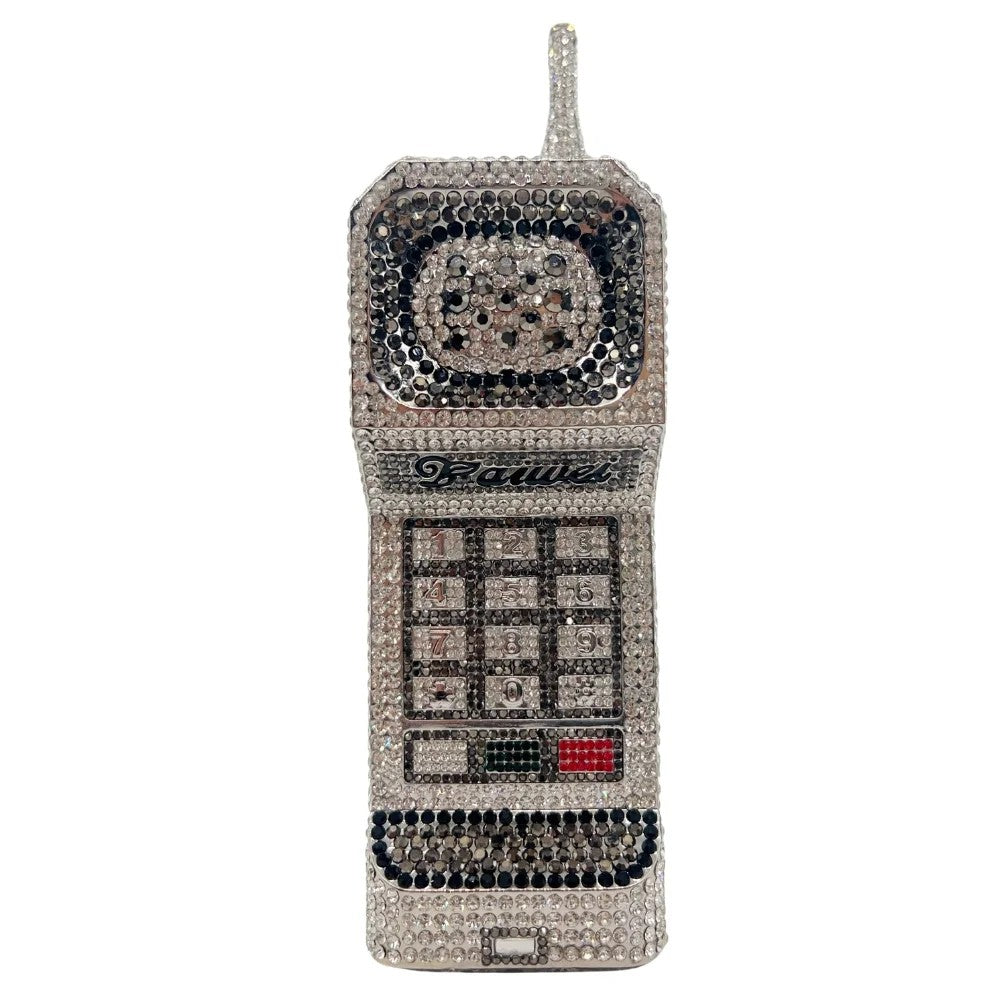 XIYUAN Newest Cellphone Shaped Rhinestone Evening Clutch Purse Luxury Diamond Wedding Party Bag Lady Pink Crystal Bridal Handbag