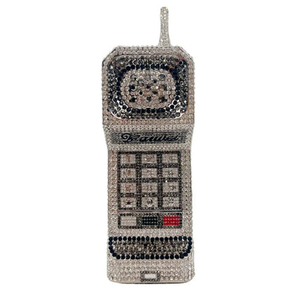 XIYUAN Newest Cellphone Shaped Rhinestone Evening Clutch Purse Luxury Diamond Wedding Party Bag Lady Pink Crystal Bridal Handbag