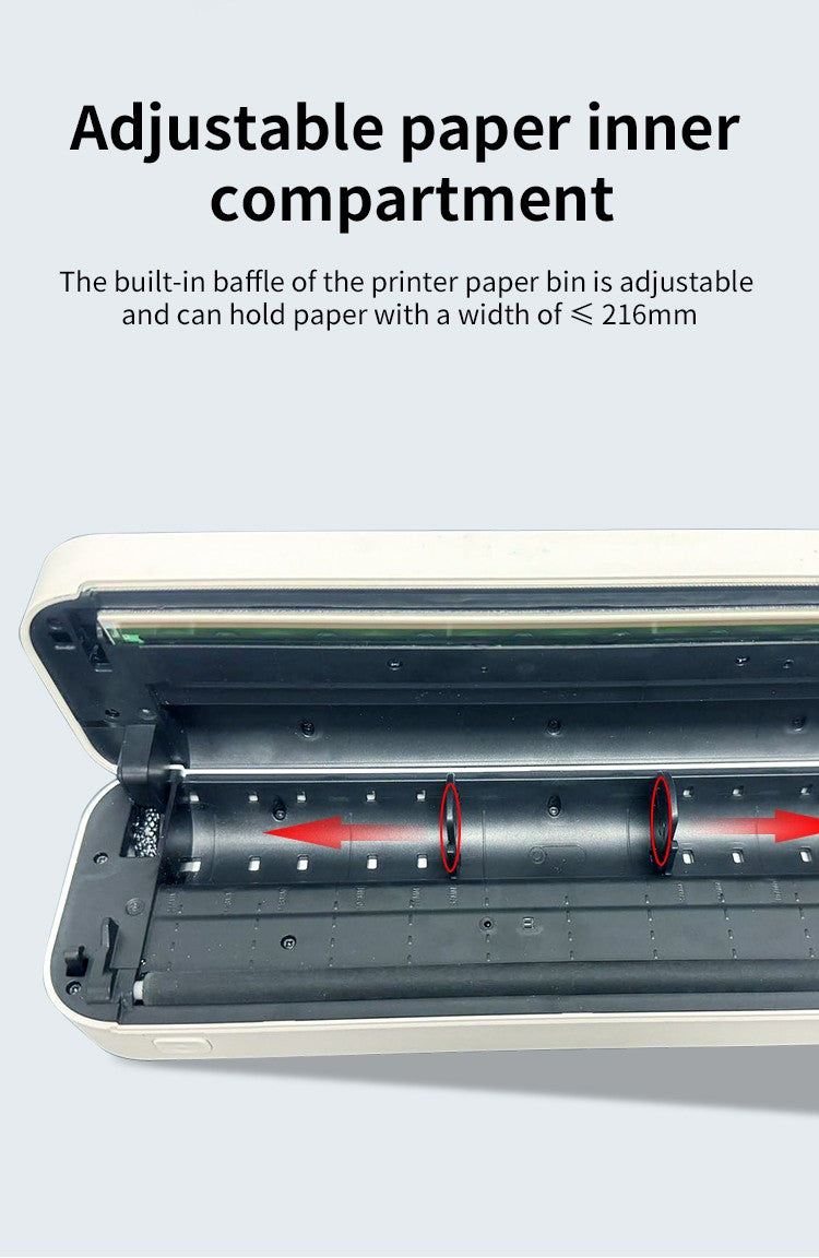 Impressora Térmica Portátil Sem Tinta A4 Bluetooth PDF Excel Word para Impressão de Documentos com Rolo de Papel para Trabalho de Escritório Casa Escola