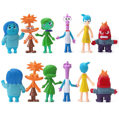 6 pçs/conjunto Dentro Fora Brinquedo Infantil Boneco de Ação Tristeza Alegria Raiva Boneca de Ação Enfeite de Bolo Enfeite de Mesa Presente de Aniversário Infantil