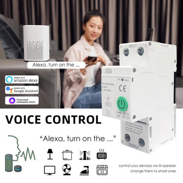 WIFI/ZigBee Smart Circuit Breaker Smart Switch Power Metering Remote-Metering Circuit Breaker 1P40A 2P63A Work With Tuya Alexa